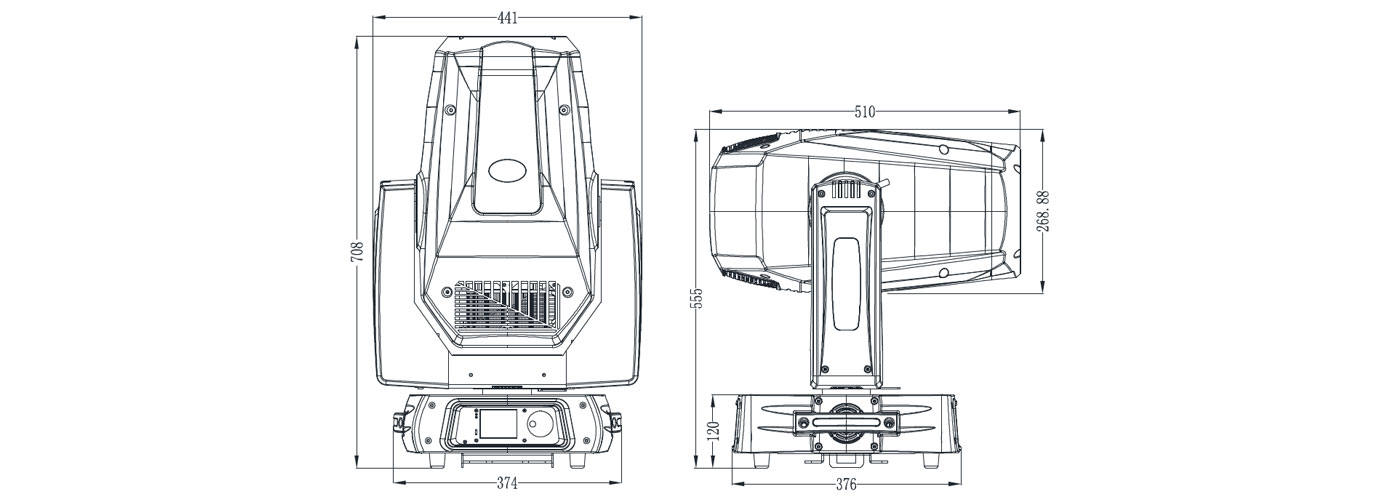 LED 800W Profile 4-in-1 Moving Head with CMY